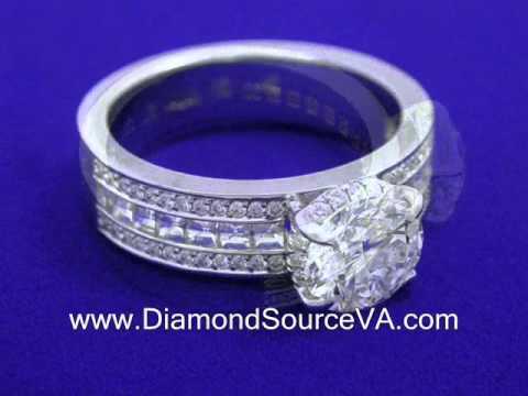 Round Cut Diamond Ring 1.23-carat 0.46 tcw Blaze 0.23 tcw Pave Bez Ambar