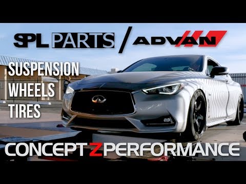 Infiniti Q60 Red Sport Suspension [PART 2] - SPL Arms, Advan GT Wheels, Tires, & Alignment!