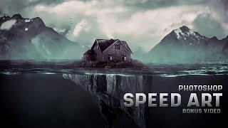 House Island Underwater Photo Manipulation Photoshop Tutorial