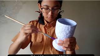 || Tugas Prakarya || Cara Pembuatan Kerajinan Vas Bunga Dari Bubur Kertas