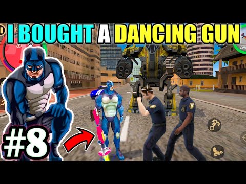 I Bought A Dancing Gun | rope hero vice town game | rope hero vice town robot car