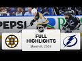 NHL Highlights Bruins Vs Lightning March 8 2025