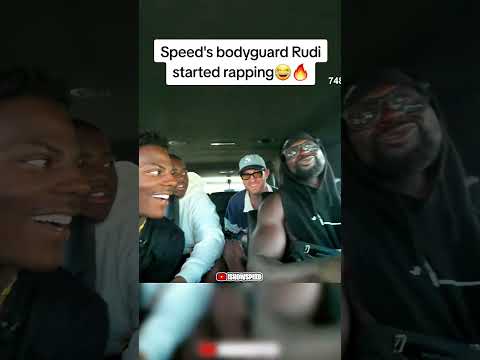 Rudi started rapping 💯😂 #rapping #rudi #ishowspeed #speed #freestyle #usatour #bodyguard #security