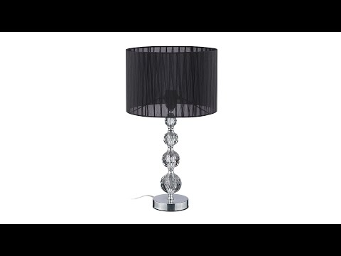 Lampe De Chevet Design 54 Cm - Blanc Et Argent, Abat-jour Tissu Et Verre - Ampoule E27 - Neuf Sous Emballage - Marque Licht-Erlebnisse