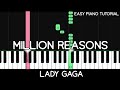 Lady Gaga - Million Reasons (Easy Piano Tutorial)