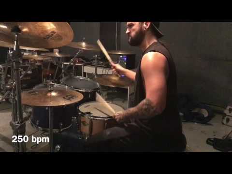 Blast beats 240 bpm to 260 bpm