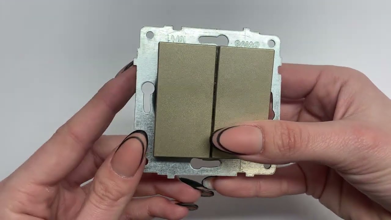 Выключатель двухклавишный OVIVO Grano титан (600-000212-202)