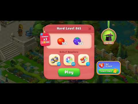 Gardenscapes Level 865 Walkthrough "No Boosters Used"