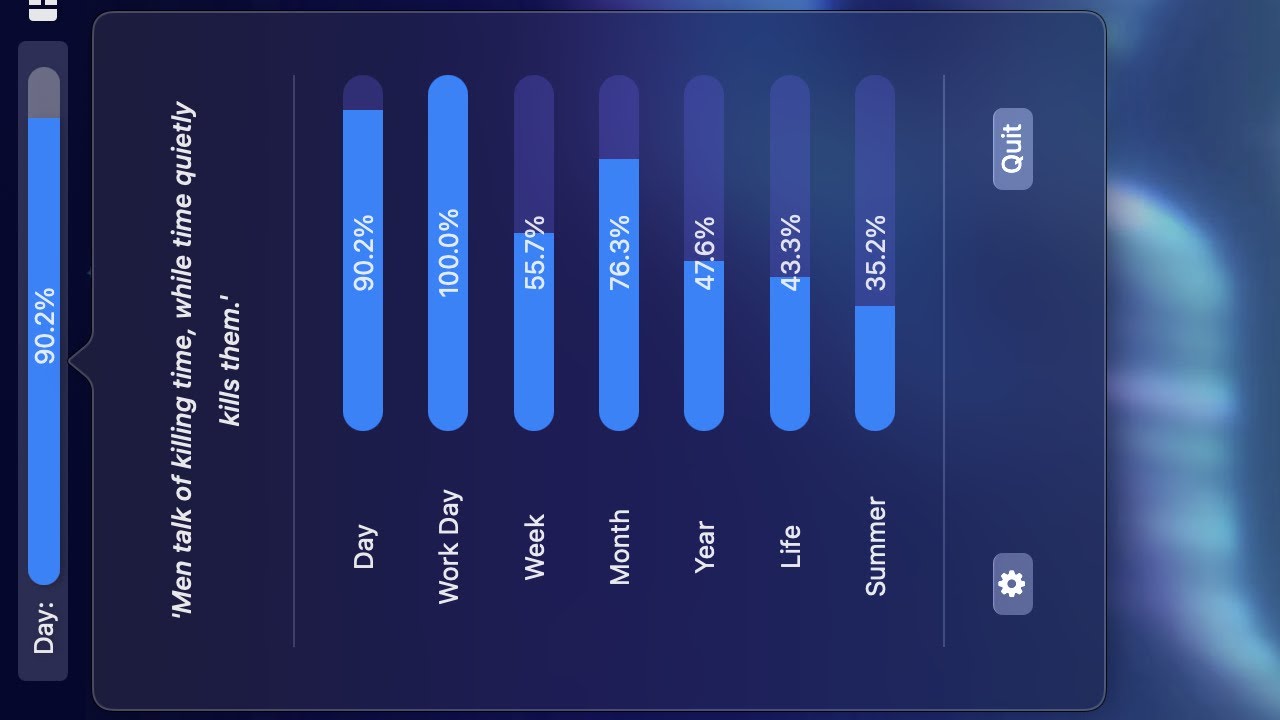 TimeFlies — Time Progress Tracker Mac Menu Bar App Preview