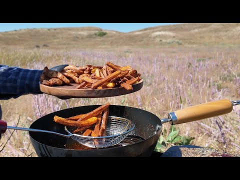 Chicken Nuggets & Fries | Outdoor Cooking in Nature