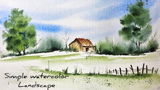 Simple Watercolor Landscape for Beginners | Calm & Peaceful Scene