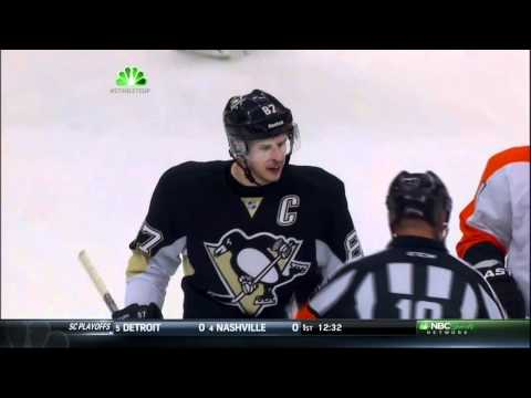 Evgeni Malkin roughing on Schenn. Philadelphia Flyers vs Pittsburgh Penguins 4/20/12 NHL Hockey