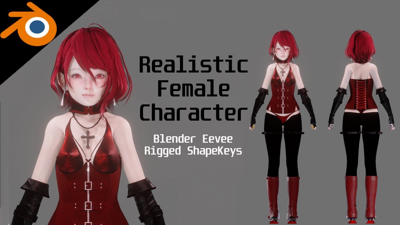 Blood Assassin Girl - Realistic Female Character - Blender Eevee 3D Model