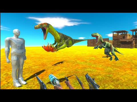 FPS AVATAR vs DINOSAURS in JURASSIC PARK FORTRESS - Animal Revolt Battle Simulator