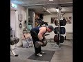 strict dumbbell rows with 50kgs dumbbells 8 reps for 3 sets