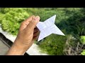 flying ninja star, notebook paper flying star, how to make notebook ninja, paper boomrang,paper star