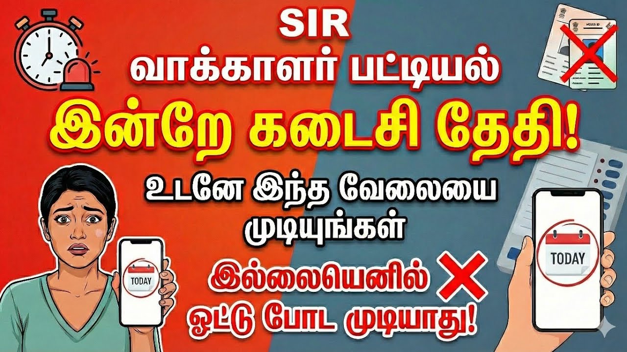 ❌SIR வாக்காளர் பட்டியல் இன்றே கடைசி தேதி | voter id update in tamil | voter 