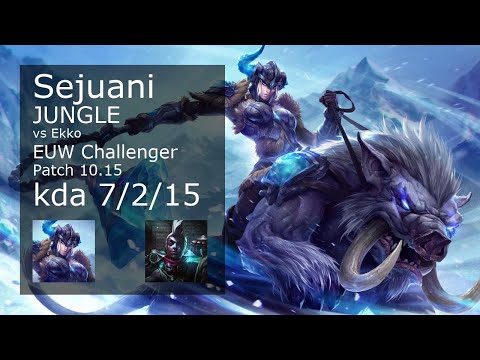 Sejuani vs Ekko Jungle - EUW Challenger 7/2/15 Patch 10.15 Gameplay