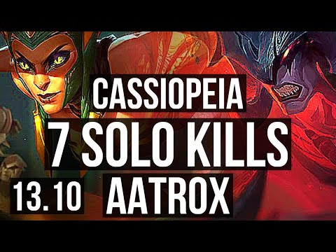 CASSIOPEIA vs AATROX (TOP) | 11/1/1, 7 solo kills, Legendary, 700+ games | KR Master | 13.10