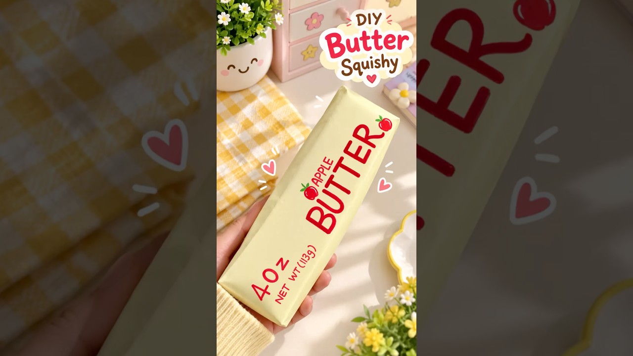 DIY Apple Butter Squishy 🍎🧈✨|It’s me Hana|#papercraft#squishy#diy#shorts