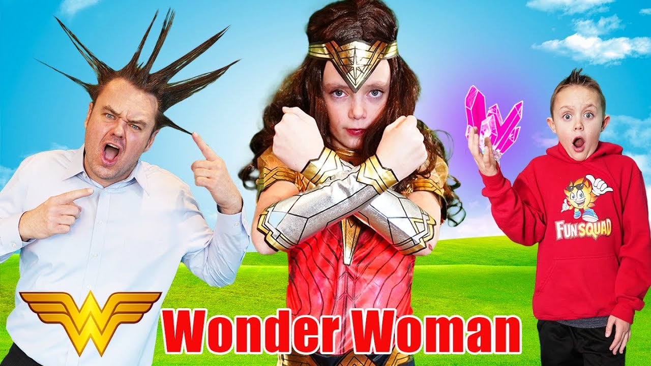 Wonder Woman Saves the Fun Squad from a Magic Wishing Stone with her Superhero Powers!