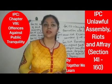 Unlawful Assembly under IPC || Riot under IPC || Lecture in Hindi|| Video