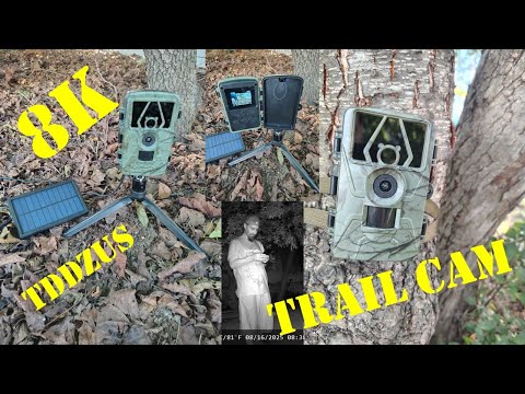 TDDZUS Solar Trail Camera 8K 30FPS 60MP camera Unboxing and quick examples