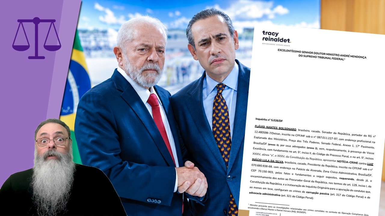 FLÁVIO apresenta NOTÍCIA-CRIME contra LULA para ANDRÉ MENDONÇA por CORRUPÇÃO entre LULA e VORCARO