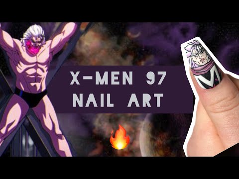 X-Men '97 Nail art: Magneto ⚡︎ paint with me + easy lightning nail art tutorial