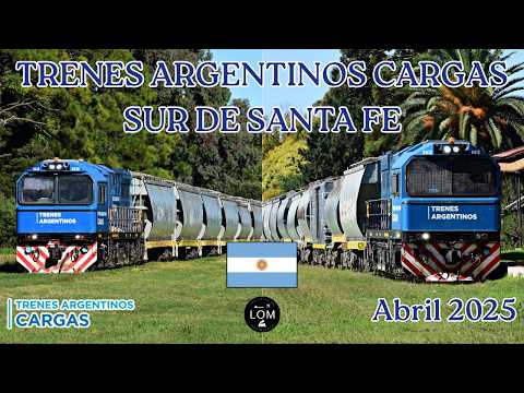 Dos trenes de TAC en el sur de Santa Fe: cargado y vacío al amanecer - Abril 2025