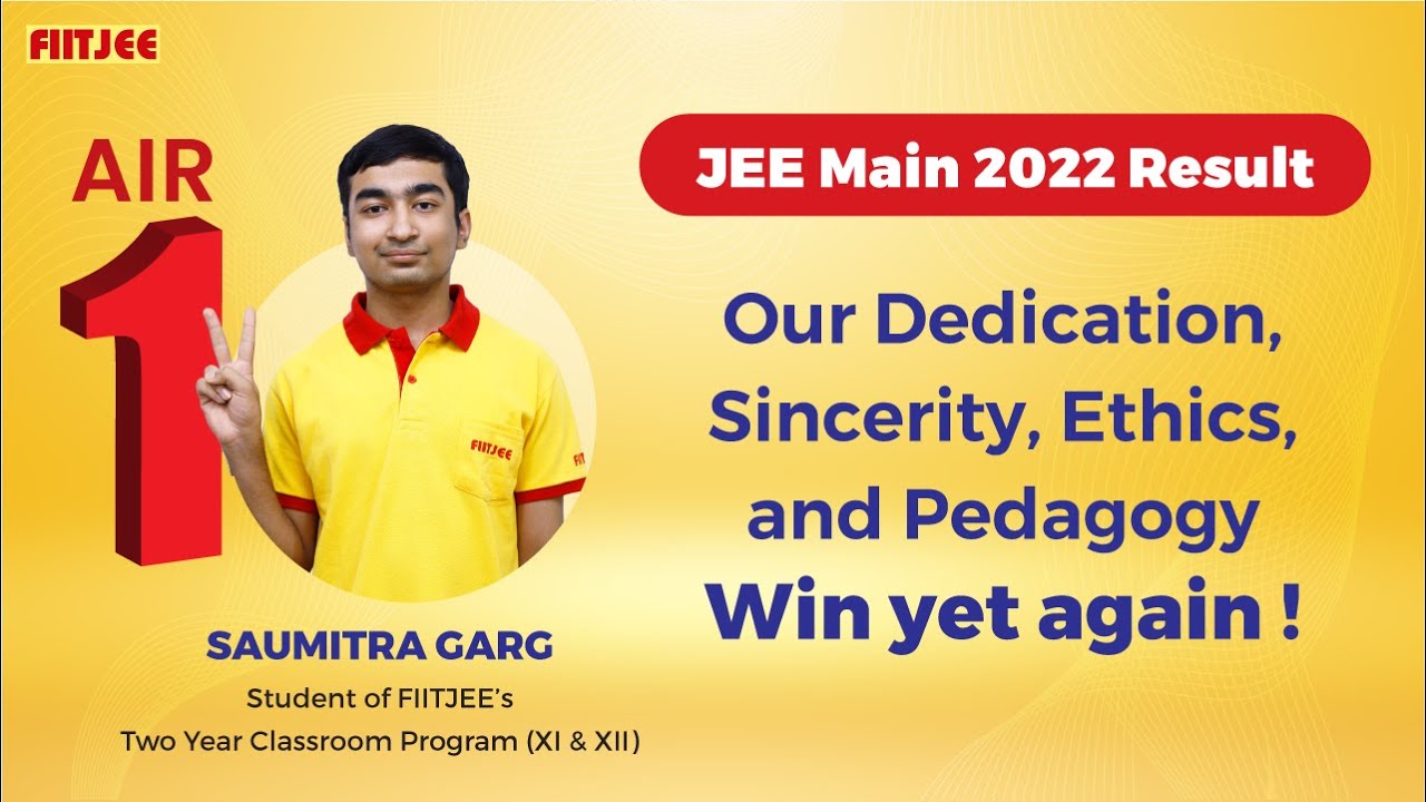 Saumitra Garg - AIR 1 in JEE Main 2022