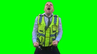 Police officer crying green screen (pink screen)
