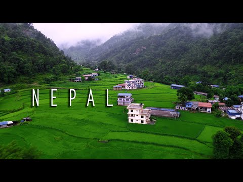 4K Cinematic Aerial View of a Peaceful Nepali Village | River, Bridge, Green Rice Fields & Highway