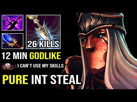 IMBA 7.30C MID SILENCER - 12Min Godlike 100% Pure INT Steal with 26Kills & Aghanim Dota 2