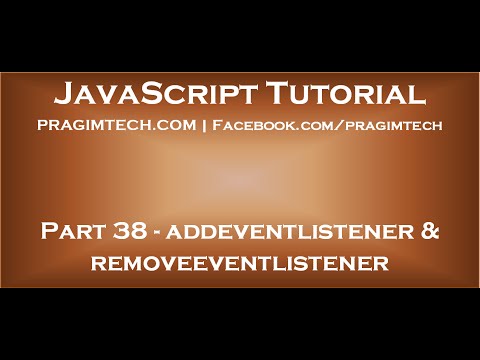 addeventlistener and removeeventlistener in JavaScript