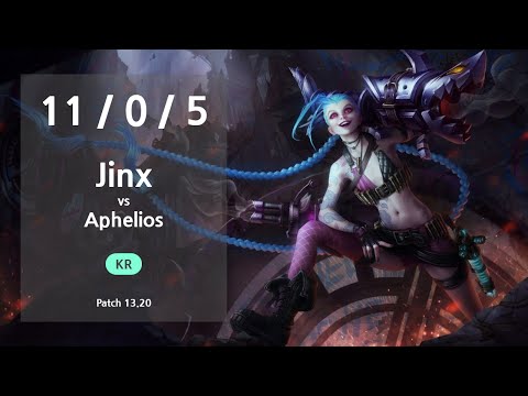 Jinx ADC vs Aphelios - KR Challenger Patch 13.20