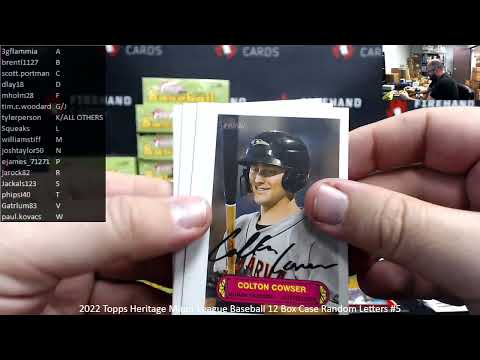 12/3/2022 2022 Topps Heritage Minor League Baseball 12 Box Case Random Letters #5