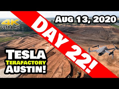 Tesla Gigafactory Austin 4K 8/13/20 - Tesla Terafactory Austin TX - Progress on the South End!