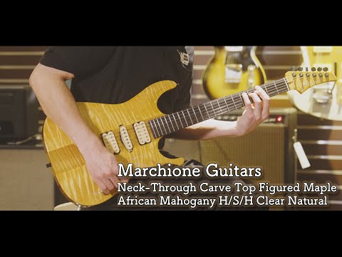 Marchione Neck-Through Carve Top Figured Maple African Mahogany H/S/H - Clear Natural image 17