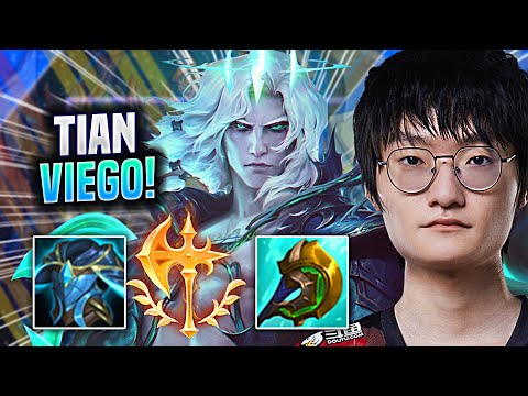 TIAN EASY PERFECT GAME WITH VIEGO! - TES Tian Plays Viego Jungle vs Poppy! | Season 2022