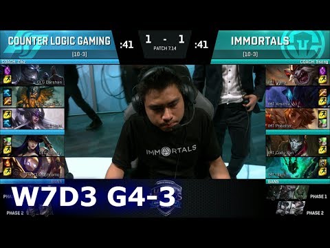 CLG vs Immortals | Game 3 S7 NA LCS Summer 2017 Week 7 Day 3 | CLG vs IMT G3 W7D3