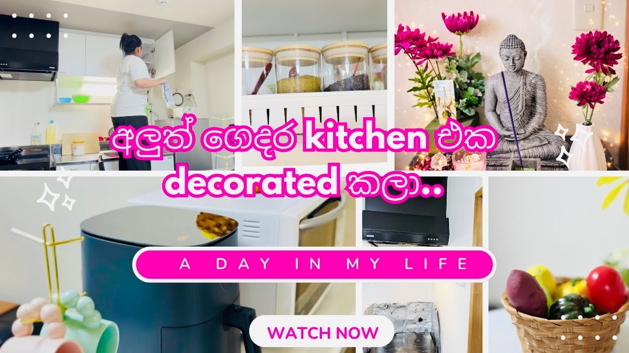 අලුත් ගෙදර කුස්සිය ලස්සන කරා ☺🇯🇵|| අලුතින් එකතුවුන අමුත්තො 🤓