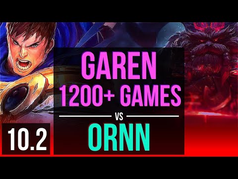 GAREN vs ORNN (TOP) (DEFEAT) | 1200+ games | Korea Grandmaster | v10.2