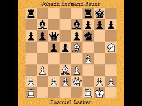 Emanuel Lasker vs Johann Hermann Bauer | Amsterdam (1889) #chess