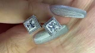 1 Carat + 1 Carat Princess Moissanite Earrings Review by shopmoissanite.co.uk