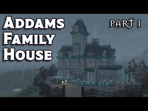 MINECRAFT: Addams Family House TUTORIAL - How to build Haunted House in Minecraft