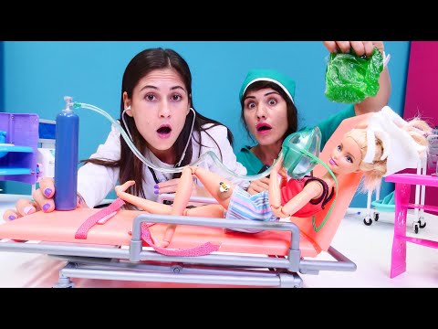 Ayşe ve Ümit ile Hayal hastanesi. Olamaaaz! Barbie'yi arı sokuyor. Barbie oyunları