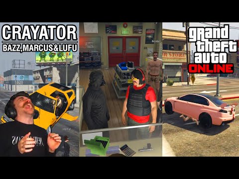 Crayator Goofing Around in GTA V | with Bazz, Marcus & Lufu
