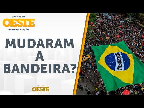 'Sem anistia' no lugar de 'Ordem e Progresso': bancada critica bandeira em ato pró-Lula
