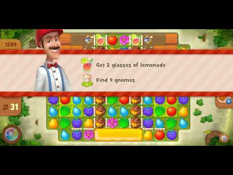 Gardenscapes Level 1289 Walkthrough "No Boosters Used"